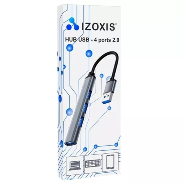 Kompakt og alsidig 4-ports USB-hub Sort