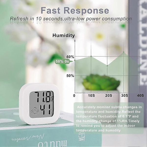 6 stycken Fuktighetsmätare Fuktsensor Inomhus Termometer Hög Noggrannhet Temperatur och Fuktighet