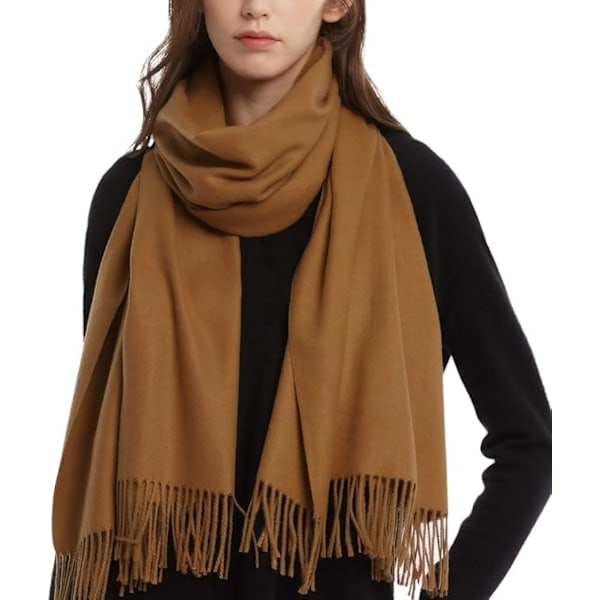 Kvindes Cashmere Sjal Pashmina Shawl Wraps 78\"x28\" Ekstra Stor Cashmere Sjal til Vinter Brown