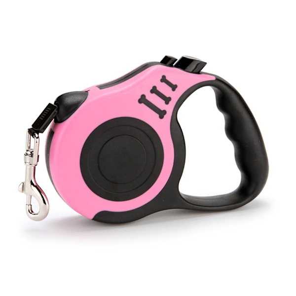 Kæledyrshund Udtrækkelig Træktov Multifunktionel Holdbar Hundesnor Kæledyrstilbehør Pink 3m