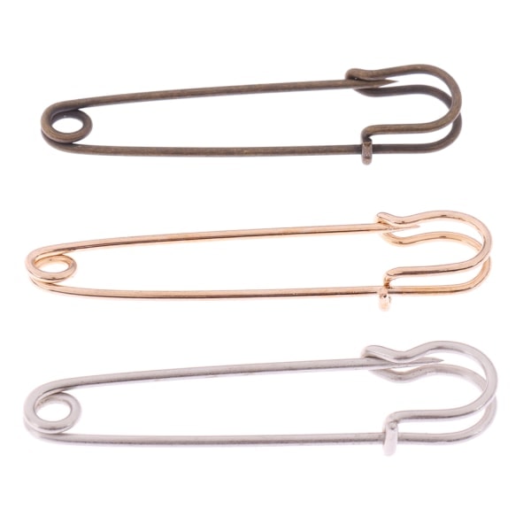 12 stk. store kraftige sikkerhedsnåle i rustfrit stål, store jumbo Silver