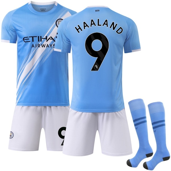 Manchester City Hjemme Fotballdrakt for Barn med Sokker Nr. 9 Haaland 2025-2026 18