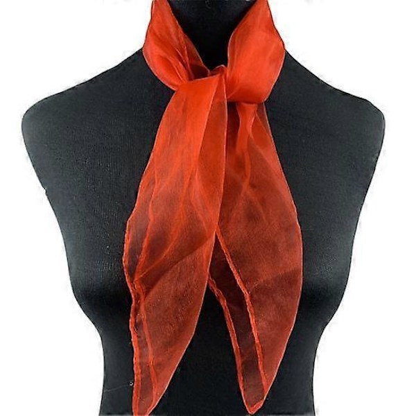 2 stk. Dame Tørklæde Glat Satin Gennemsigtig Ensfarvet Mesh Tynd Justerbar Dekorativ Let Blød Aquaman Dans Squaredans Stewardesse red