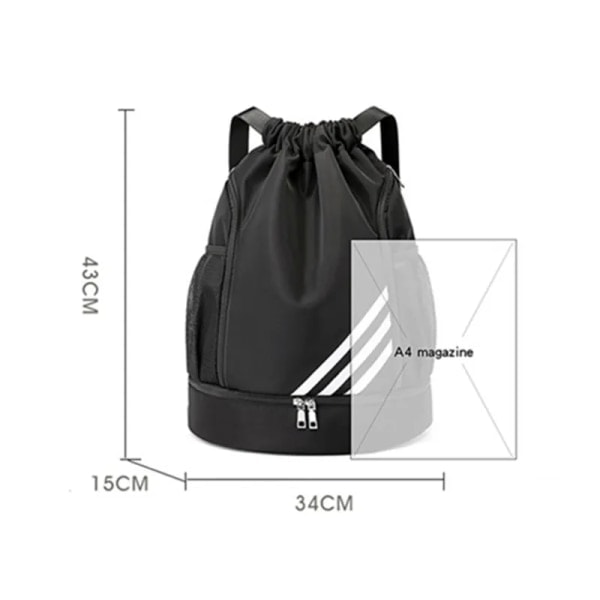 Den nye Gym Sports Bag til kvinder med snøre - Bolsas Black Black