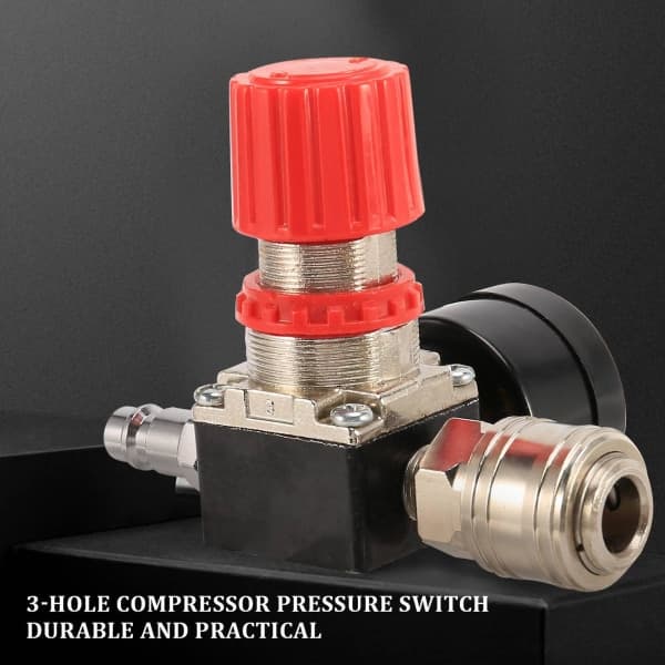 Luftkompressor Trykregulator, Reduktionsventil, 3-Huls Kontrolventil (Firkantet Rund Form Sendes Tilfældigt)
