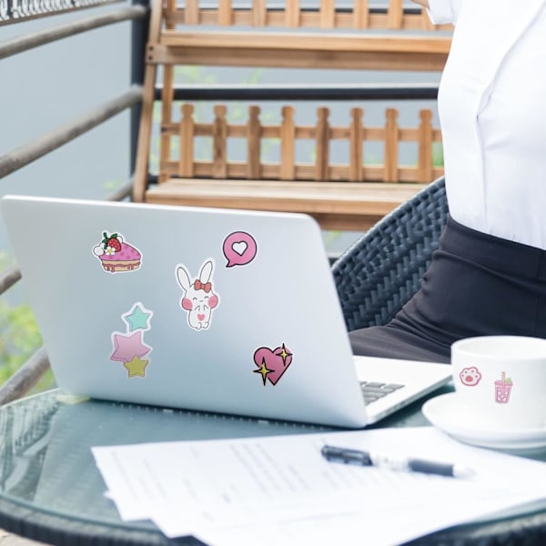 50 kpl Pink Cute -tarrapaketti, Vedenkestäviä itseliimautuvia vinyylitarroja tarroja lehtiöihin päiväkirjoihin tytöille teineille (erilaisia kuvioita)