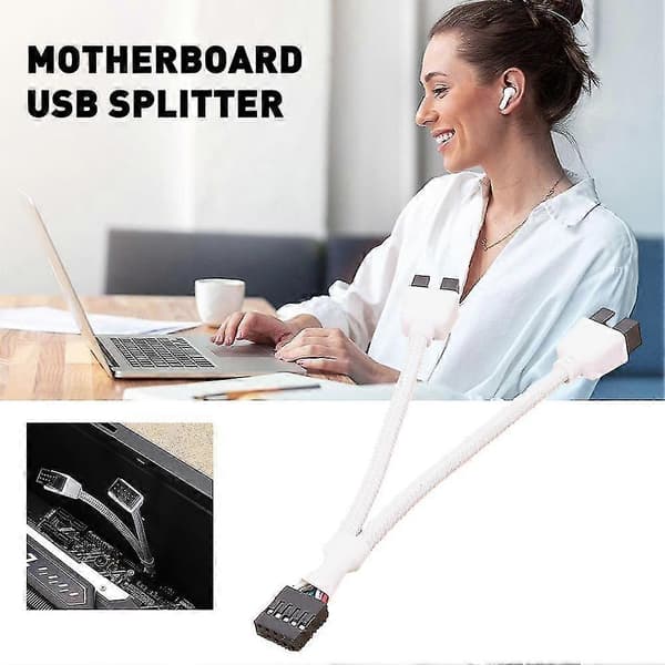 Hovedkort 9-pinners USB-header til dobbel USB2.0 9-pinners splitterhub-forlengelseskabel