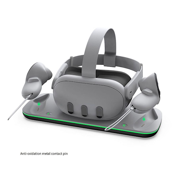 Charging Dock For Meta Quest 3, High Speed Charging Station For Meta Quest 3 Vr Headset And Touch Controllers With Rgb Light