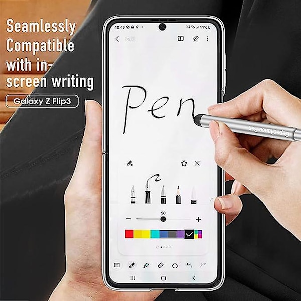 Skal till Samsung Galaxy Z Flip 3 med S Pen och Ringhållare, Ultratunt Matt Läder Anti-Drop Telefonskal med Kameraskärmsskydd för Samsung Ga