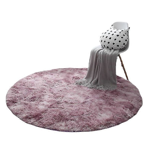Kylpymatto liukumaton imukykyinen suihku kylpyhuoneen matto pyöreä pitkäkarvainen Silver gray 60cm diameter