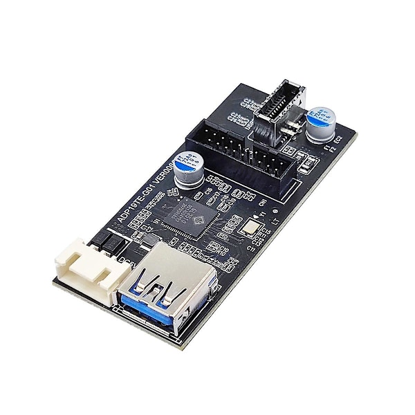 Header 19Pin till Typ E + 19Pin Moderkort 1 till 2 Splitter USB 3.0 Hub USB Adapter Anslutning USB 19P