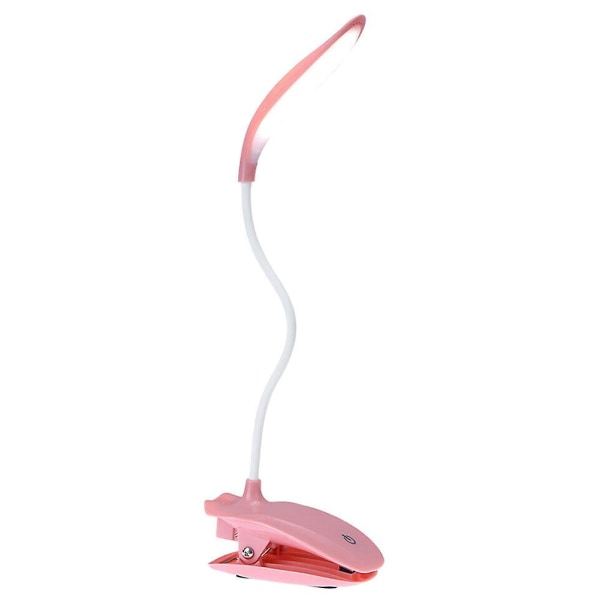 Led-pöytälampun puristin Hanhenkaulapidike Kevyt Kannettava Kevyt lukuhuoneeseen Pink