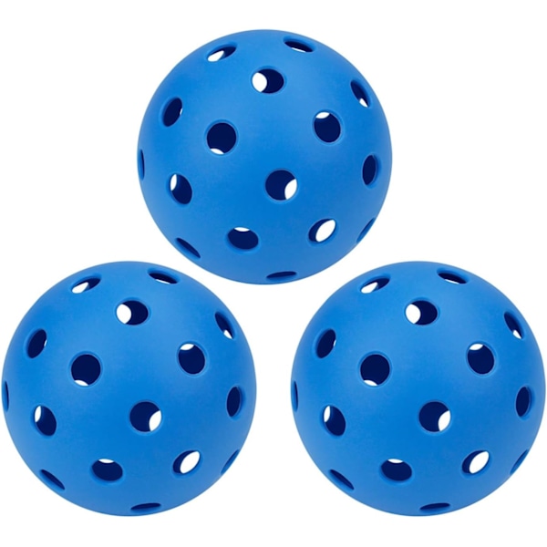 3-pack Pickleballboll 40 Hål Utomhus Pickleballboll Pickleballs Ihålig Träningsboll Med Flera Färger Blue