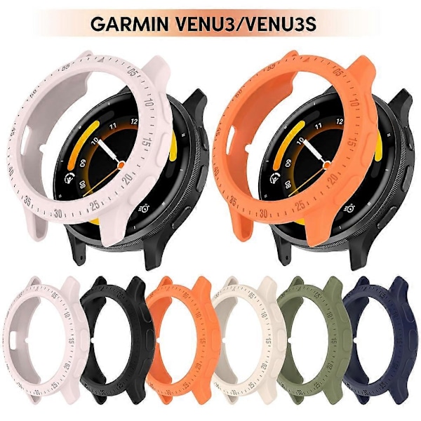 Fleksibelt silikondeksel Trend Beskyttende deksel Tynn rammebeskyttelse for Venu 3/3S Black 3S