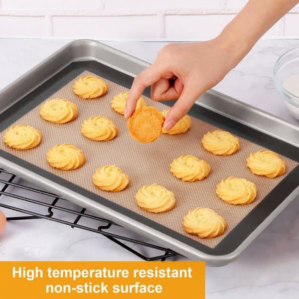 Silikon Bakeunderlag S 30x21cm - Sett med 2 Non-Stick - For Makroner, Kjeks, Brød
