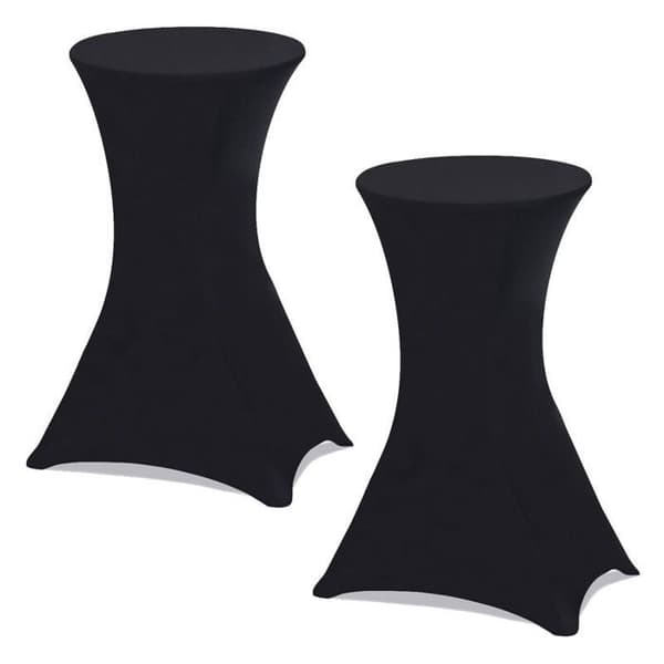 Set med 2 svarta överdrag för 110 cm hopfällbart barbord