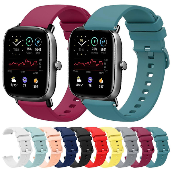 Silikonklokkereim for Amazfit GTS 2 Mini Wine Red