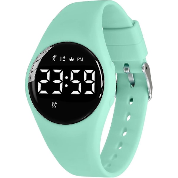 Barnklocka, Digital Klocka Kompatibel Med Pojkar Flickor, Sportklocka Med Fitness Tracker, Väckarklocka, Stoppur, Ingen App Och Vattentät, Klocka Kompatibel 13-LightGreen-F