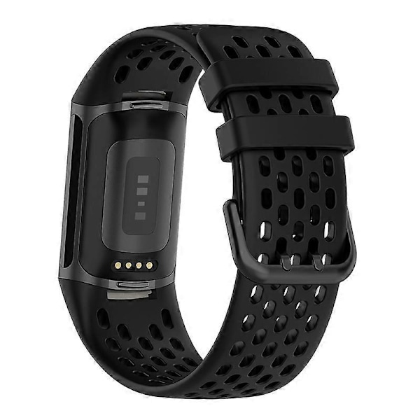 Blød silikone sportsudskiftningsurrem med åndbare huller til Fitbit Charge 6/5 Multicolor Style A