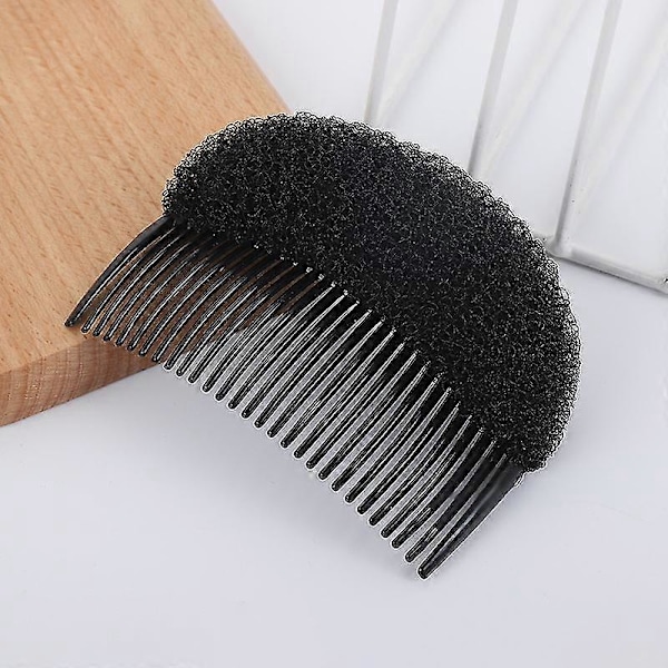 Hårkam med pannelugg, Bump It Up Volum Hårstyling Klips Bun Maker Hårinnsettingsverktøy for umiddelbar frisyre (2 stk, svart)
