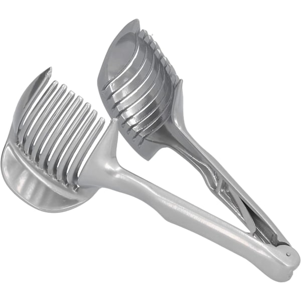 Løg Tomat Citron Skive Cutter, Multifunktionel Håndholdt Rund Frugt Tang Rustfrit Stål Løg Holder Nem Skæring