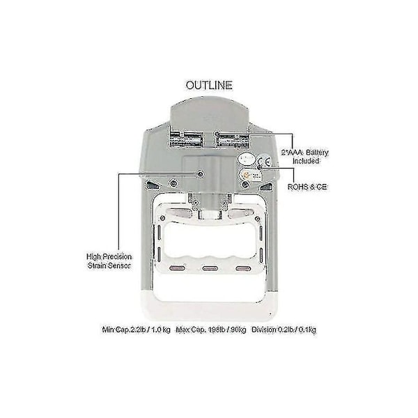 Camry 200 Lbs/90 Kg Digital Gripstyrkemätare Automatisk Registrering
