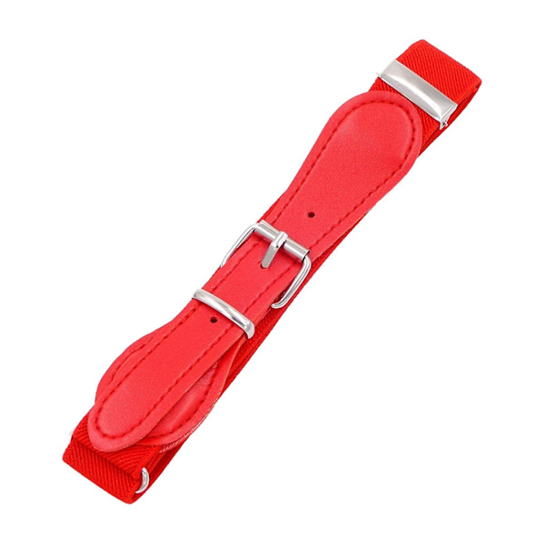 Elastiskt justerbart midjebälte för barn, avslappnat stretchbälte, sött klänningsbälte PU-läderbälte för pojkar jeans byxor kjolar Red 2.5cmx65cm
