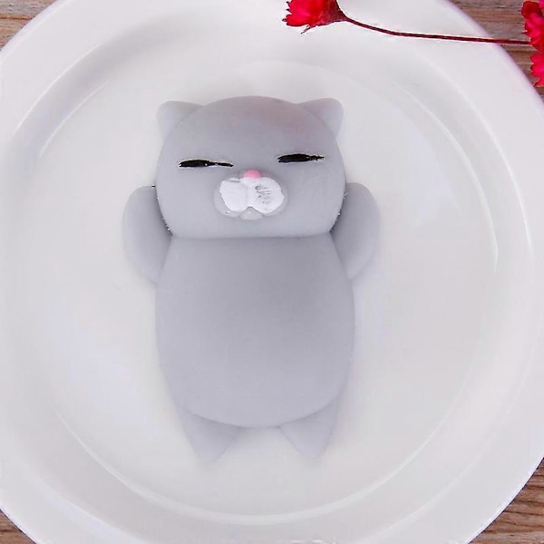 Tecknad Djur Mochi Squishy Katt Säl Helande Leksak Mjuk Kläm Avreagera Rolig Gåva KAESI Gray Cat