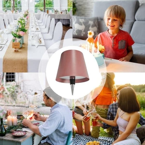 Ladattava pullon lampunvarjostin, vaaleanpunainen