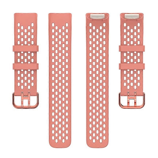 Blød silikone sportsudskiftningsurrem med åndbare huller til Fitbit Charge 6/5 Multicolor Style C