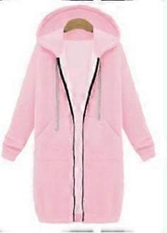Lang hættejakke med lynlås til kvinder brown S