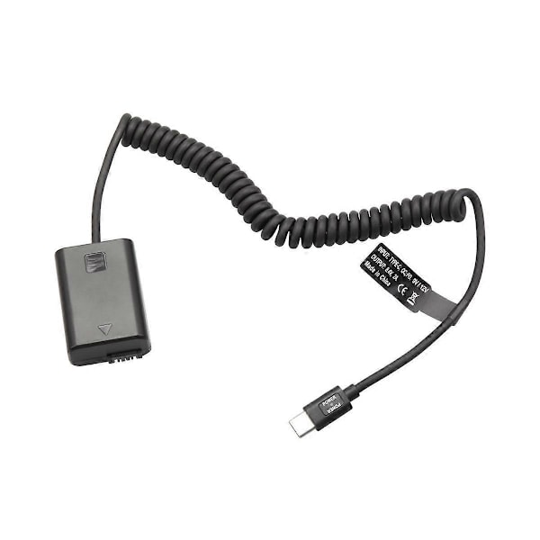 NP-FW50 Dummy Batteri PD Type-C Kobling til ZV-E10 A7 A7R/S/M A7II A7S2 A7M2 A7R2 A6500 NEX5 NEX7 -