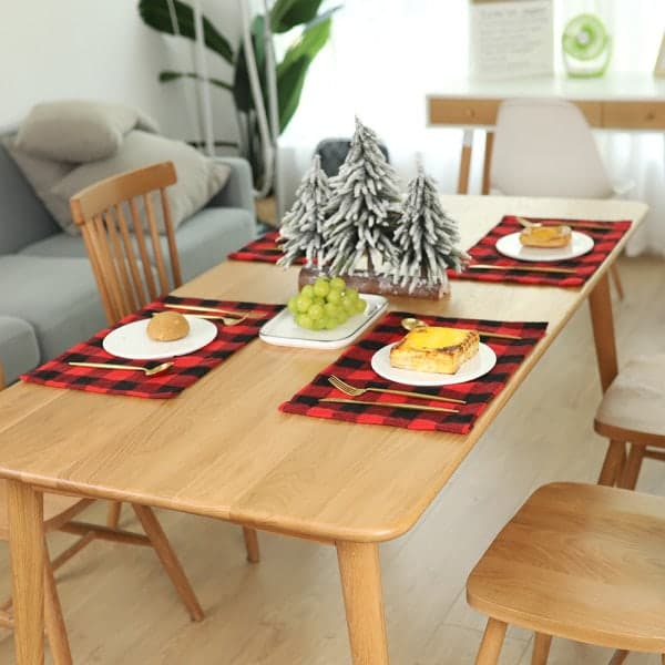 4-pack Röda och Svarta Buffelrutiga Mattor