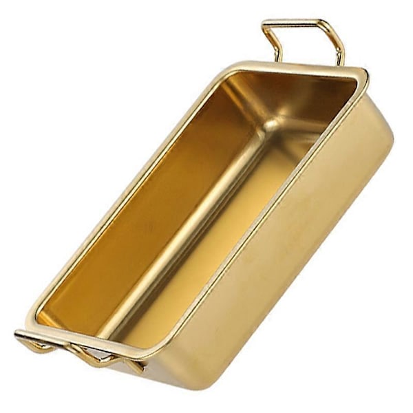 Serveringsbrickor Non-stick Multifunktionell Rektangulär Metallbricka i Rostfritt Stål för Kök Golden 2