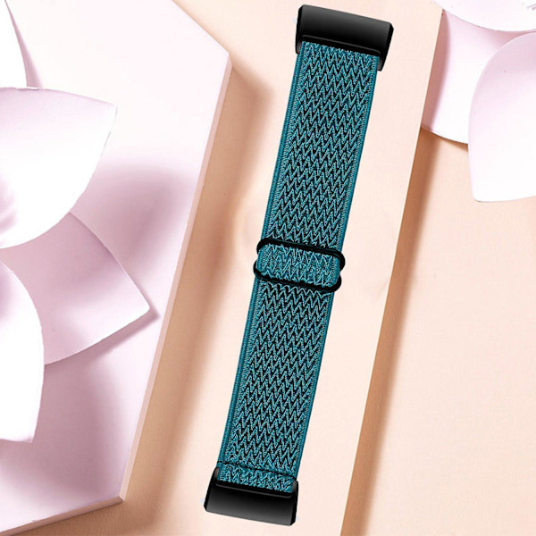 Elastiskt klockarmband för Fitbit Charge 3/3 SE/4, justerbart armband med svart kontakt Indigo Style D Fitbit Charge 3