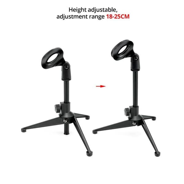 Bordmikrofonstativ Tripod 18-25cm - Sammenklappeligt - Kompatibelt med de fleste mikrofoner