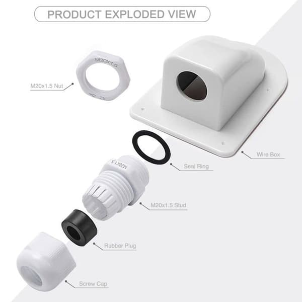 IP68 Solarkabelgenomföring, 2-pack - För 6-12 mm kabel - Vattentät ingång för husbilspanel