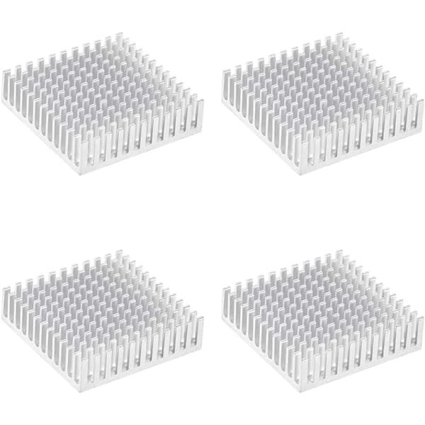 Elektronisk køler til stepmotor, 3D printer 40x40x11mm sølv 4 stk