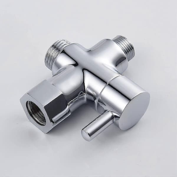 3-vejs messingventil 3/8\"-12/17 T-adapter til toilet, forkromet, DSF007D