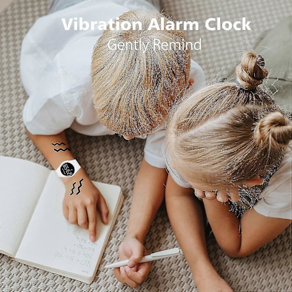 Barnklocka, Digital Klocka Kompatibel Med Pojkar Flickor, Sportklocka Med Fitness Tracker, Väckarklocka, Stoppur, Ingen App Och Vattentät, Klocka Kompatibel 55-White-F