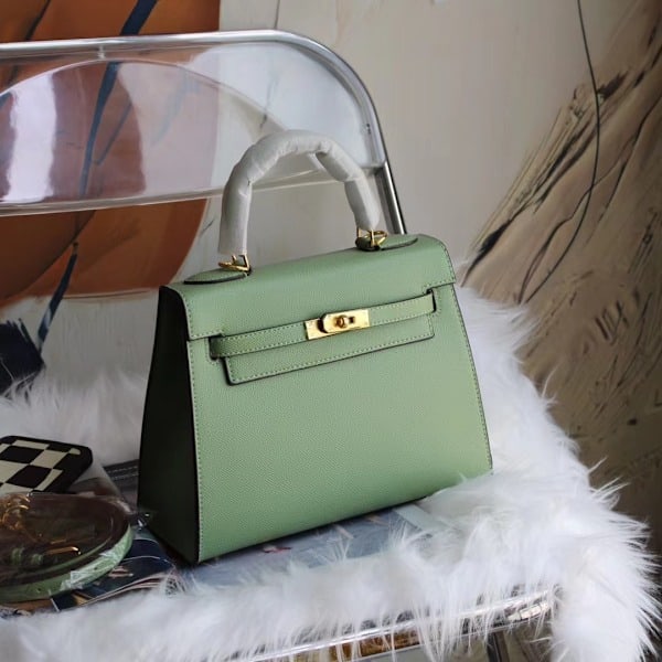 Luksuriøs Håndlavet Dame Taske Skuldertaske Stor Light green Extra large size: 28*11*20