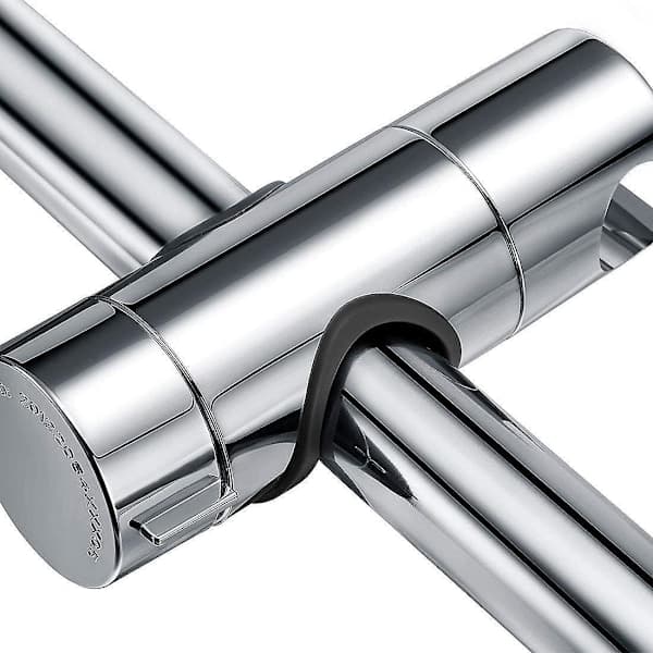 Utskiftbar hånddusjholder, dusjhodeholder, 18-25 mm justerbar diameter, krom ABS (sølv)