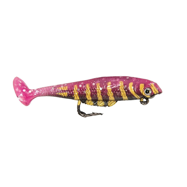Kreativt fiskedrag krok verklighetstrogen realistiskt bete T-svans för utomhusbruk blå Pink 60mmx12mmx7mm