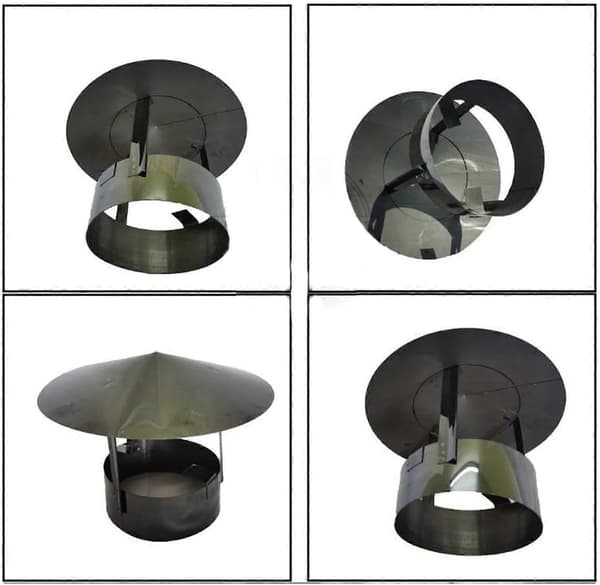 Pipehatt, rørdeksel, regnbeskyttelse, rustfritt stål, 100mm/3.94in