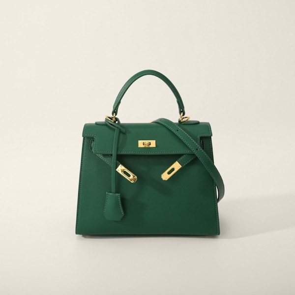 Luksuriøs Håndlavet Dame Taske Skuldertaske Stor Dark green Small size: 22*7*16