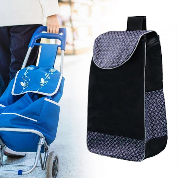 Indkøbsvogn Erstatningstaske Stor Kapacitet Oxford Stof Vandtæt til Brugsvogn Slidstærk med Sidelommer og Baglomme Trolley Taske Style D Thickened