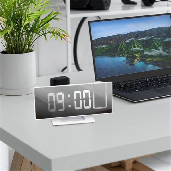 LED digitalt vækkeur Projektionsur Projektor Loftsur med Time Temperatur Display Baggrundsbelysning Snooze ur til hjemmet Black White