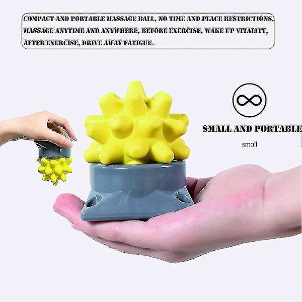 Massageboll Portabel Akupressur Massageboll Med Bas För Muskelavslappning Fasciaboll Rumble Roller Igelkott Red
