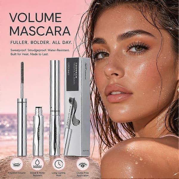 GECOMO Mascara - Gevindbørste Design Klumpfri Vippeløftende Effekt Langvarig Brug