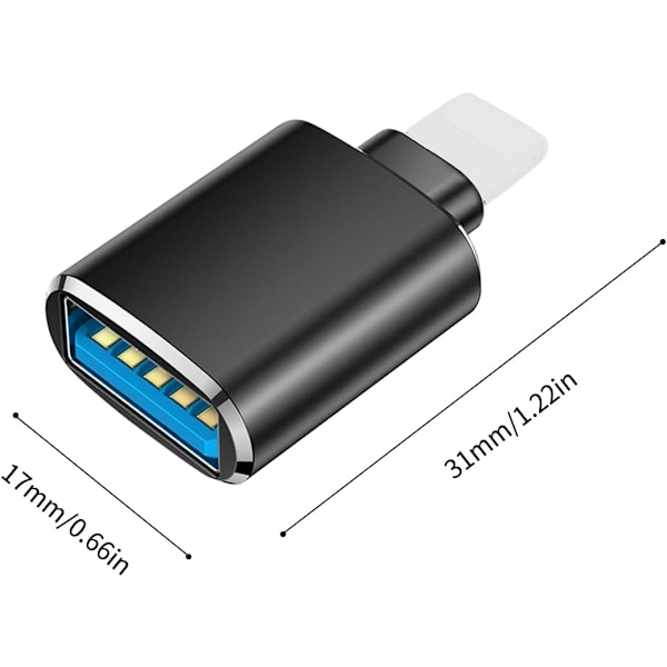 Kameraadapter - Lightning till USB OTG med laddningsport för iPhone och iPad, iPhone-kompatibel